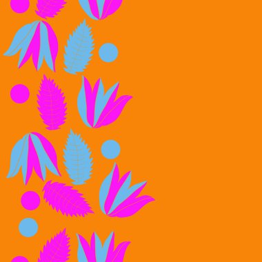 Modern çiçek çerçeve tasarım arka planda soyut çiçek elemanları