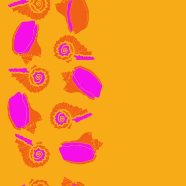 arka planda renkli parlak deniz kabukları seti