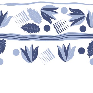 sanatsal çiçekler ve noktalar, vektör sanat illüstrasyon ile arka plan