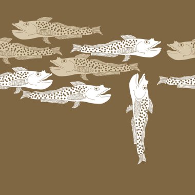 Renkli balık ile dikişsiz soyut desen