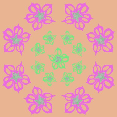 Renkli çiçekler ile Dikişsiz soyut desen