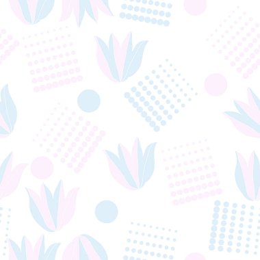 Noktalı soyut çiçekler, modern çiçek arka plan tasarımı 