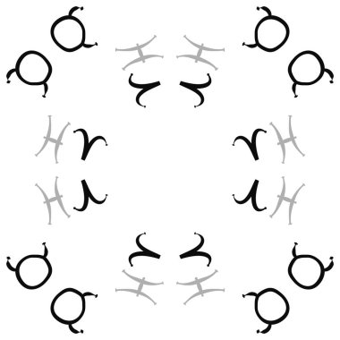 Burçların dikişsiz deseni, vektör illüstrasyonu