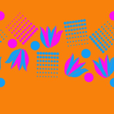 Noktalı soyut çiçekler, modern çiçek arka plan tasarımı 