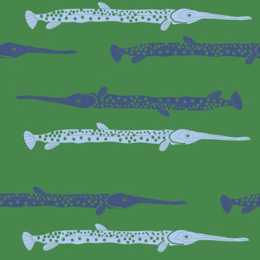 Soyut basit balık ile dikişsiz desen
