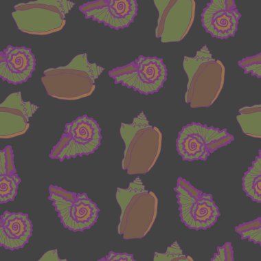 arka planda renkli parlak deniz kabukları seti