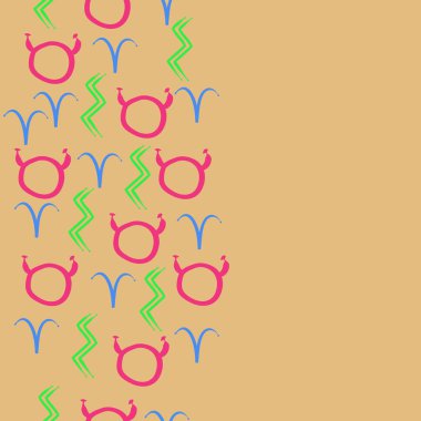 Burç işaretleri ile vektör desen arka plan 