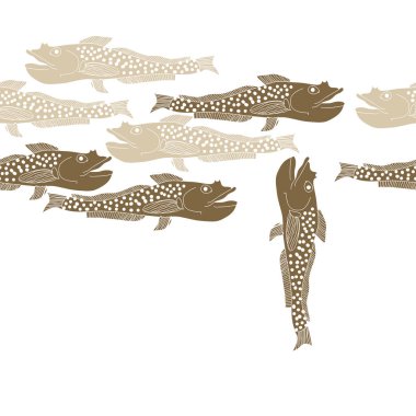 Renkli balık ile dikişsiz soyut desen