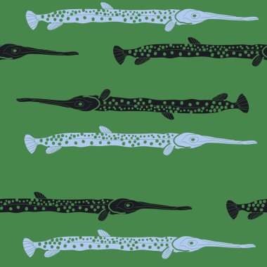 Soyut basit balık ile dikişsiz desen