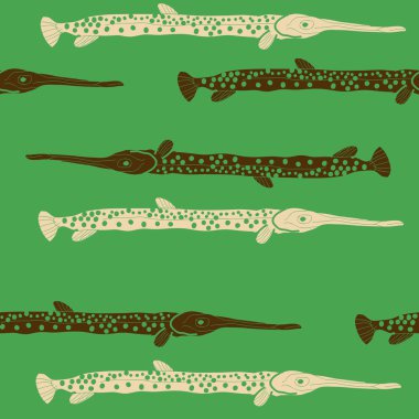 Soyut basit balık ile dikişsiz desen
