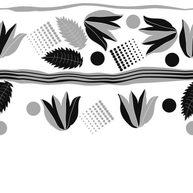 sanatsal çiçekler ve noktalar, vektör sanat illüstrasyon ile arka plan