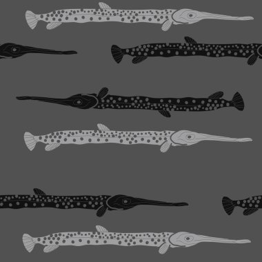 Soyut basit balık ile dikişsiz desen