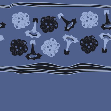 çiçekler, vektör çizim ile sanatsal seamless modeli