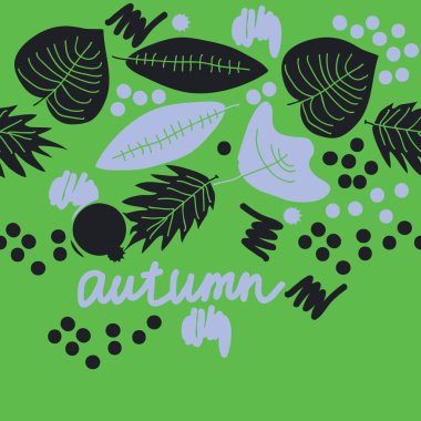 arka planda kelime sonbahar ile renkli sonbahar yaprakları