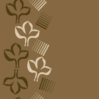 Renkli yapraklar ve noktalarla dikişsiz desen 