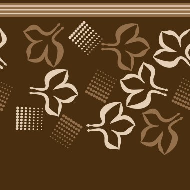 Renkli yapraklar ve noktalarla dikişsiz desen 