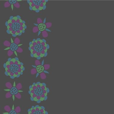 Soyut basit çiçeklerle kusursuz desen