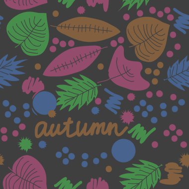 Soyut basit sonbahar yapraklarının dikişsiz deseni