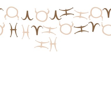 Burçların dikişsiz deseni, vektör illüstrasyonu