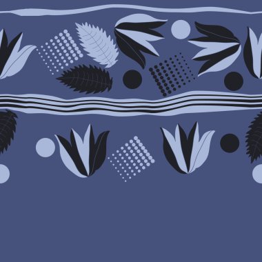 sanatsal çiçekler ve noktalar, vektör sanat illüstrasyon ile arka plan