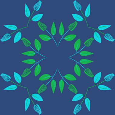 Çiçeklerle kesintisiz soyut desen, vektör arka plan