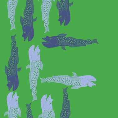 Renkli balık ile dikişsiz soyut desen