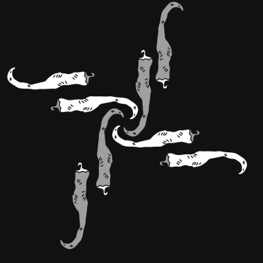 Soyut basit biber dikişsiz desen