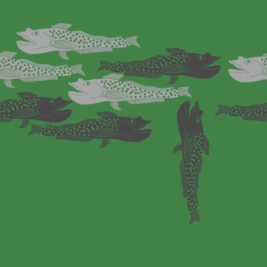 Renkli balık ile dikişsiz soyut desen