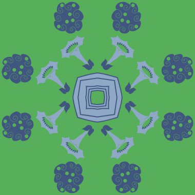 çiçekler, vektör çizim ile sanatsal seamless modeli