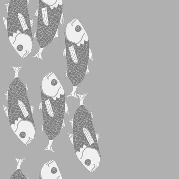 Nahtlose Abstrakte Muster Mit Bunten Fischen — Stockvektor