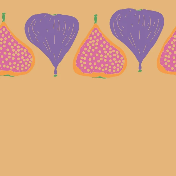 Patrón Sin Costura Con Frutas Higo Coloridas — Archivo Imágenes Vectoriales