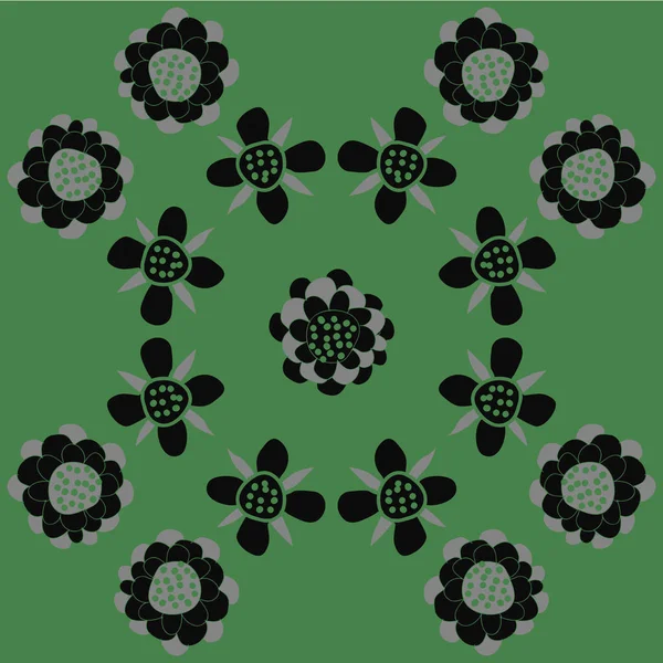 Naadloze Abstracte Patroon Met Abstracte Eenvoudige Bloemen — Stockvector