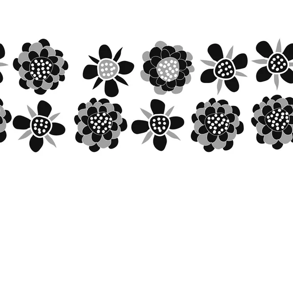 Motif Artistique Sans Couture Avec Des Fleurs Illustration Vectorielle — Image vectorielle
