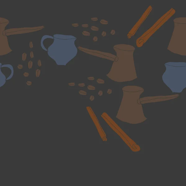 Naadloos Patroon Van Abstracte Eenvoudige Koffie — Stockvector