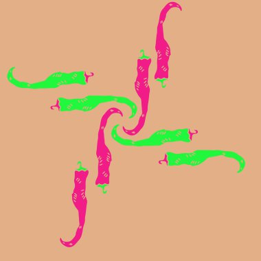 Soyut basit biber dikişsiz desen