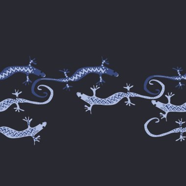 sorunsuz yatay kertenkele desen, sadece vektör illüstrasyon