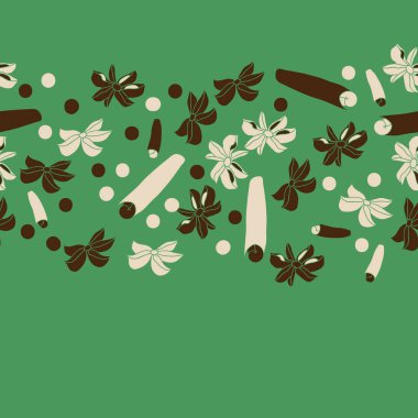 Tarçın ve anason ile soyut dikişsiz desen 