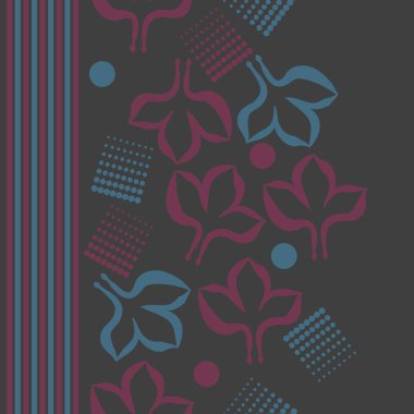 Renkli yapraklar ve çizgilerle dikişsiz desen