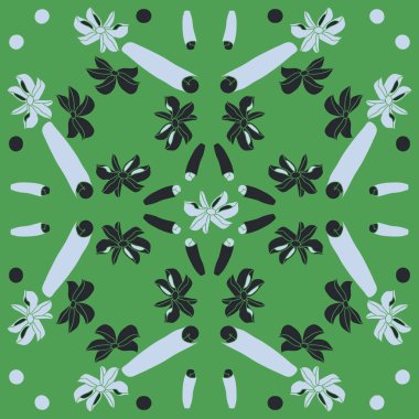 Tarçın ve anason ile soyut dikişsiz desen 