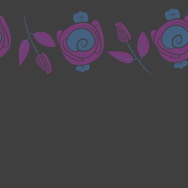 çiçekler, vektör çizim ile sanatsal seamless modeli