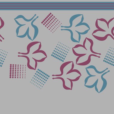 Renkli yapraklar ve noktalarla dikişsiz desen 