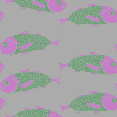 Renkli balık ile dikişsiz soyut desen