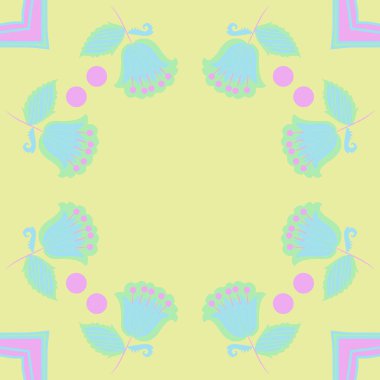 Renkli çiçekler ile Dikişsiz soyut desen