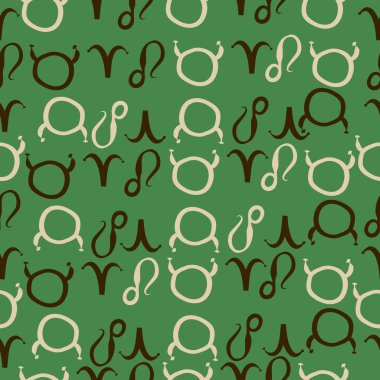 Zodiac Signs ile Dikişsiz soyut desen, vektör illüstrasyon
