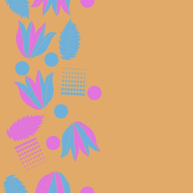 Çiçek motif, yaprakları ve lale Dikişsiz deseni.