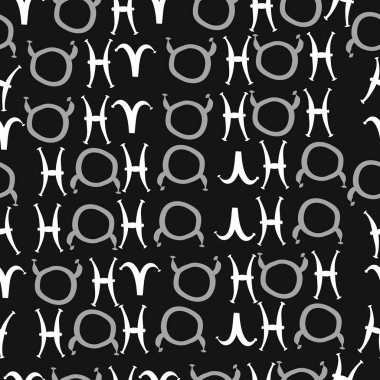 Zodiac Signs Dikişsiz desen. Vektör Illustration