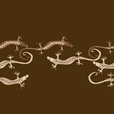 sorunsuz yatay kertenkele desen, sadece vektör illüstrasyon