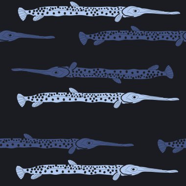 Soyut basit balık ile dikişsiz desen