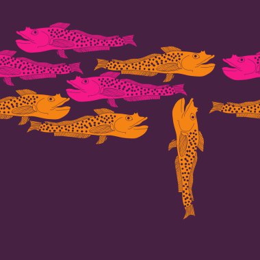 Renkli balık ile dikişsiz soyut desen