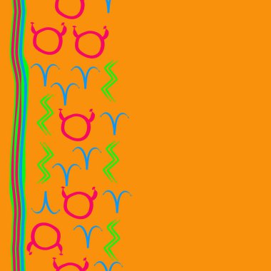 Burçların dikişsiz deseni, vektör illüstrasyonu